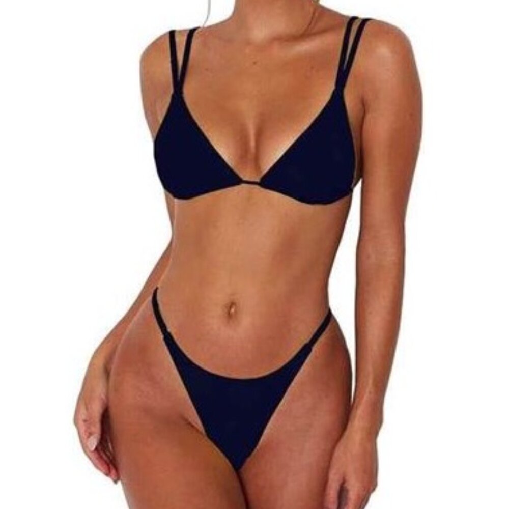 ForBeautyShe Two Piece Bikini Brand New Black
